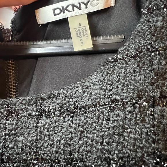 DKNYC BLACK SPARKLE TWEED DRESS SIZE 6 - Picture 5 of 7